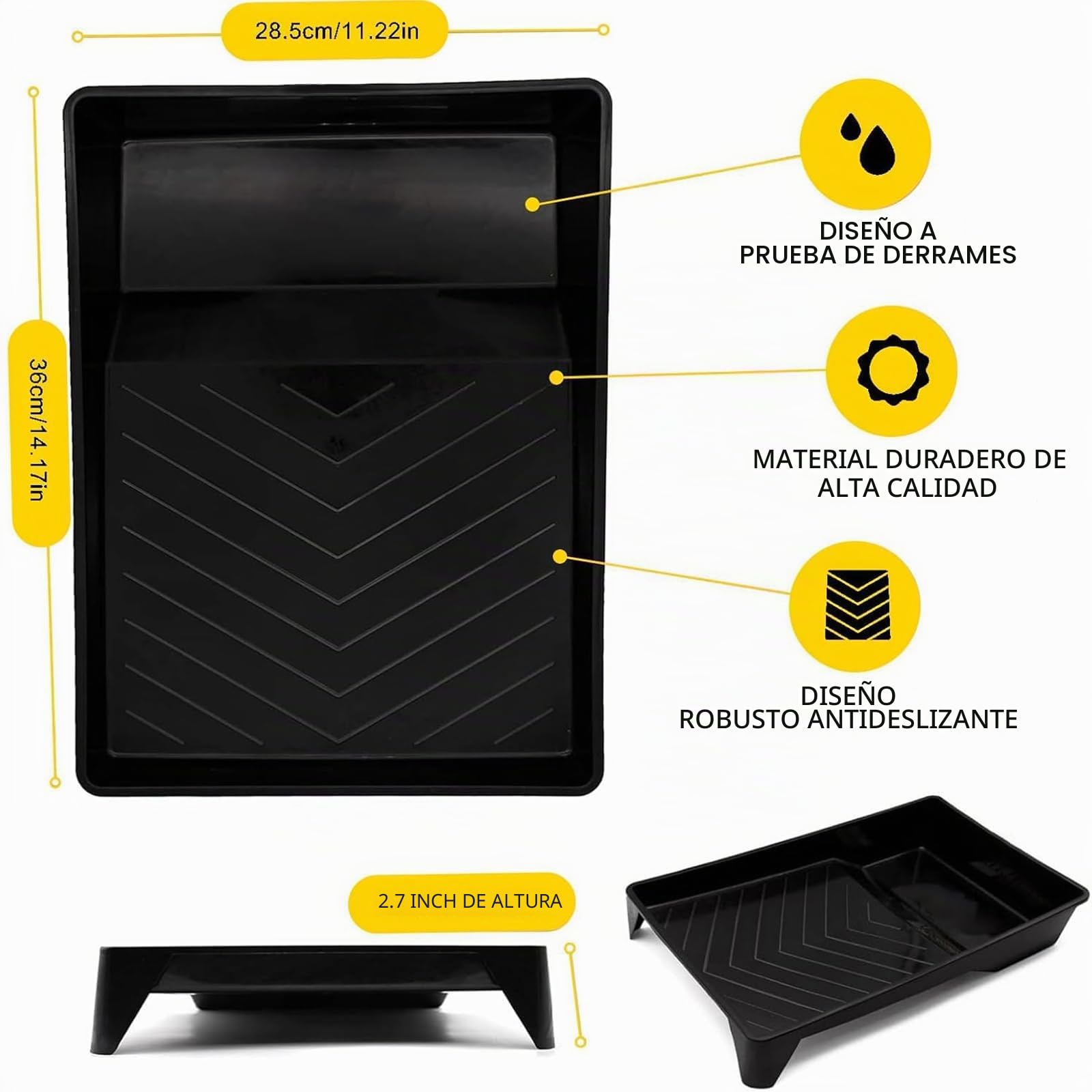 Kit de Pintura 17 Piezas – Rodillos 23 cm y 10 cm, Bandeja, Brochas, Barra Extensible 1,5 m – Set Profesional Antigoteo para Paredes y Techos
