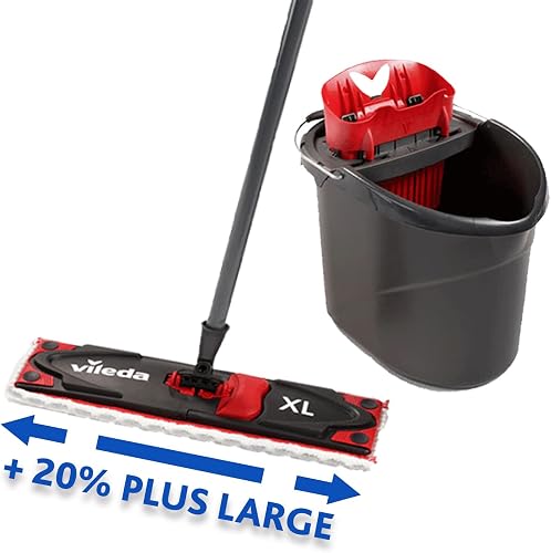Vileda UltraMax Balai à Plat Microfibre + Seau Essoreur