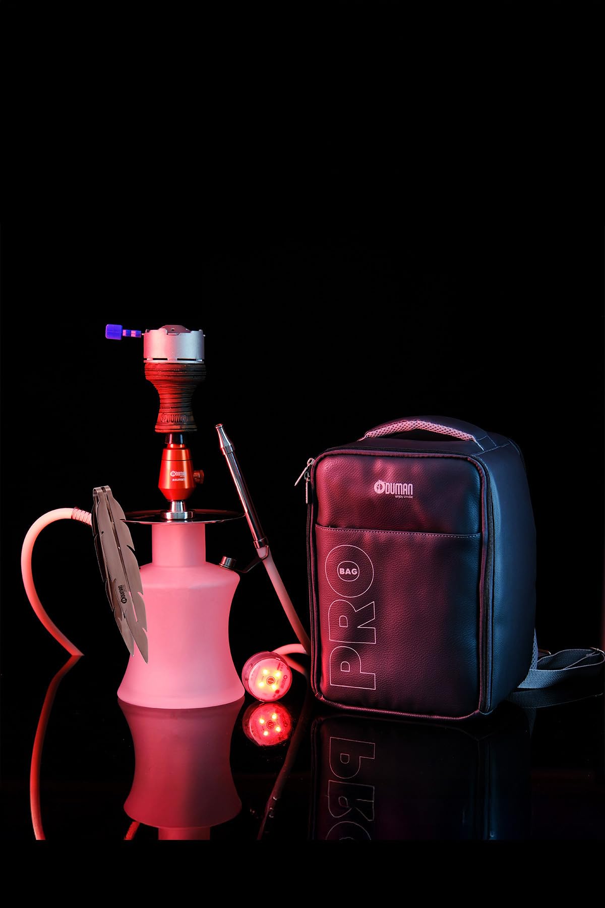 Oduman N2 Matt Full Set Hookah with Travel Bag Stainless Steel Shisha Kit Retro Clay Bowl Ignis Venus