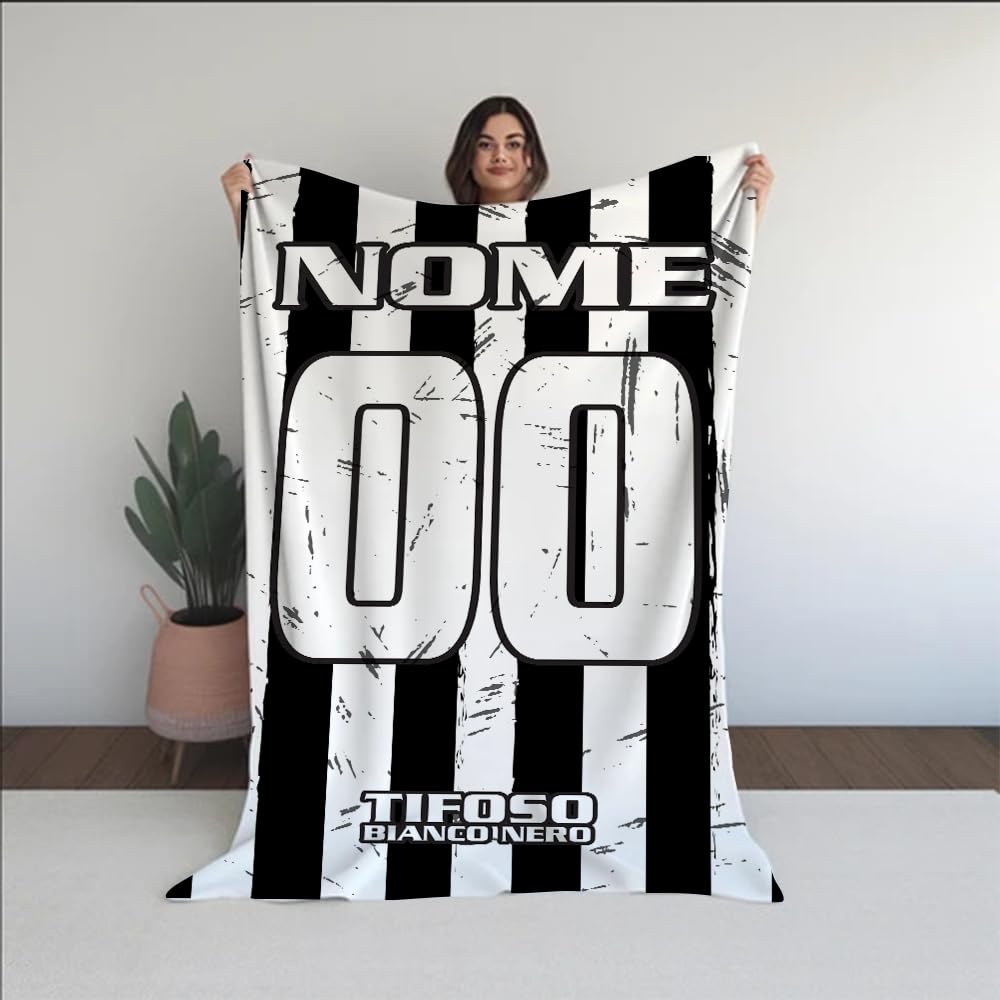 love print Coperta In Pile Tifoso Udinese 130x180 | Personalizzato con Nome e Numero, Disponibile anche 100x150