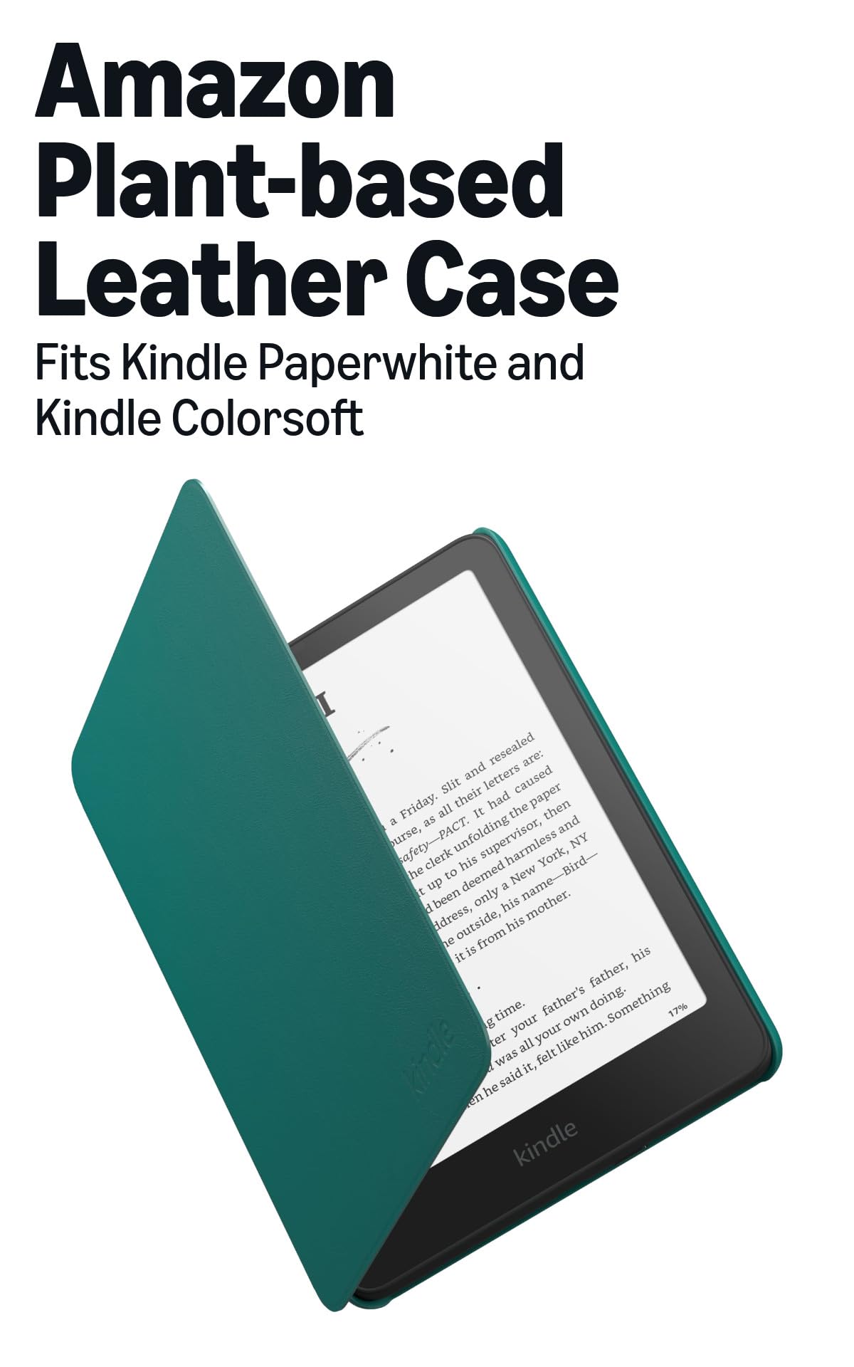 Amazon Plant-Based Leather Case- Lightweight, Protective Cover Designed with Sustainability in Mind for Kindle Paperwhite and Kindle Colorsoft Jade