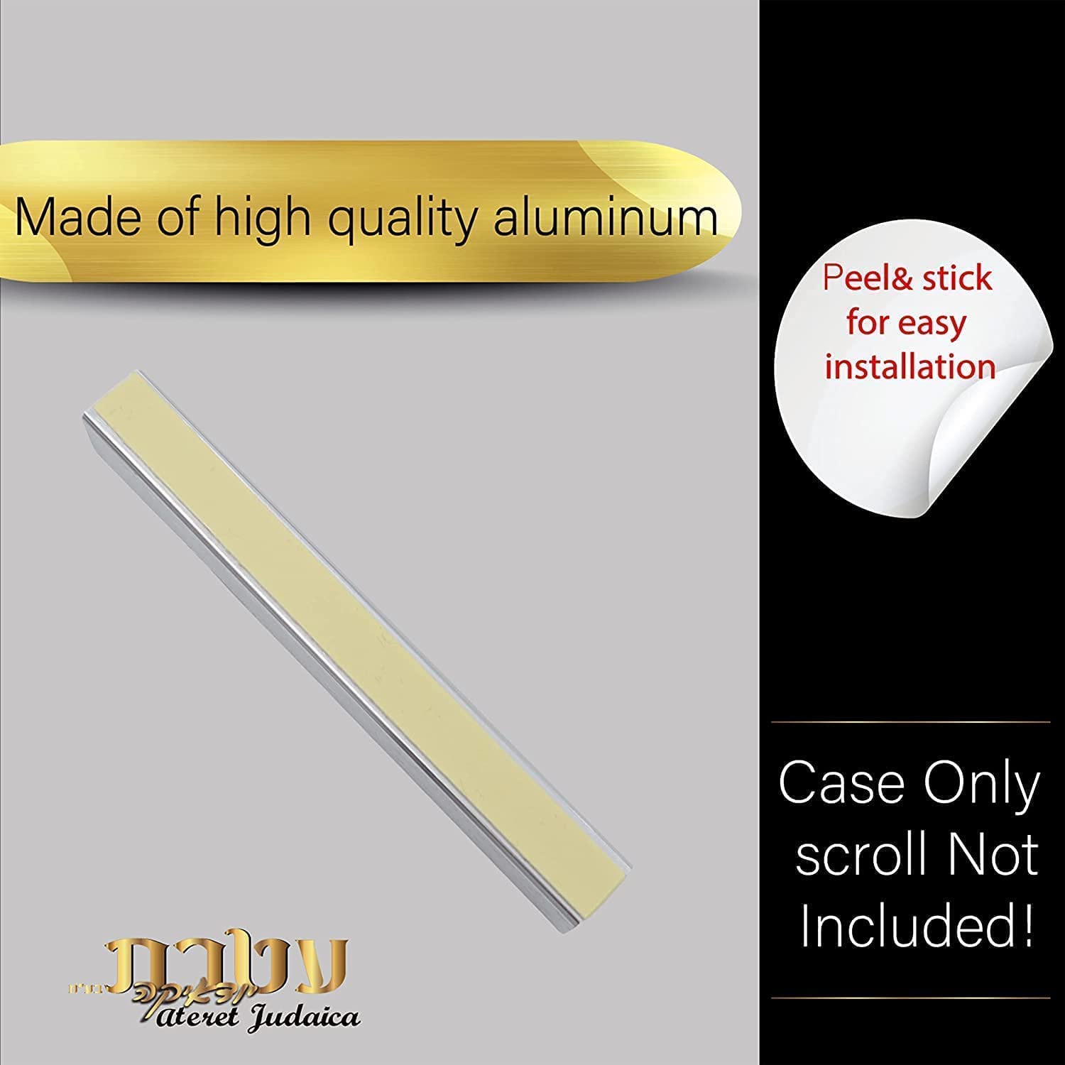 HolYudaica 3-Pack Black Gray Aluminum Mezuzah Case - Easy Peel & Stick, Weatherproof For 5/12cm Scrolls - View #7