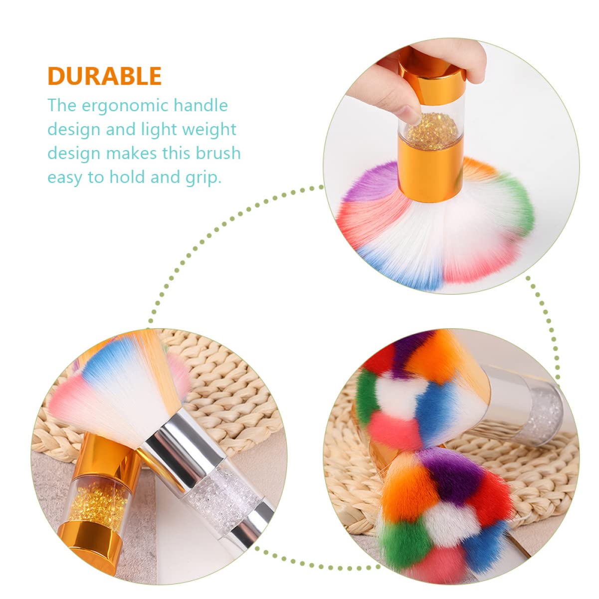 DOITOOL 6pièces Brosse à Pinceaux De Maquillage Pour Éliminer La Poussière Blush Accessoires De Manucure Soies Douces