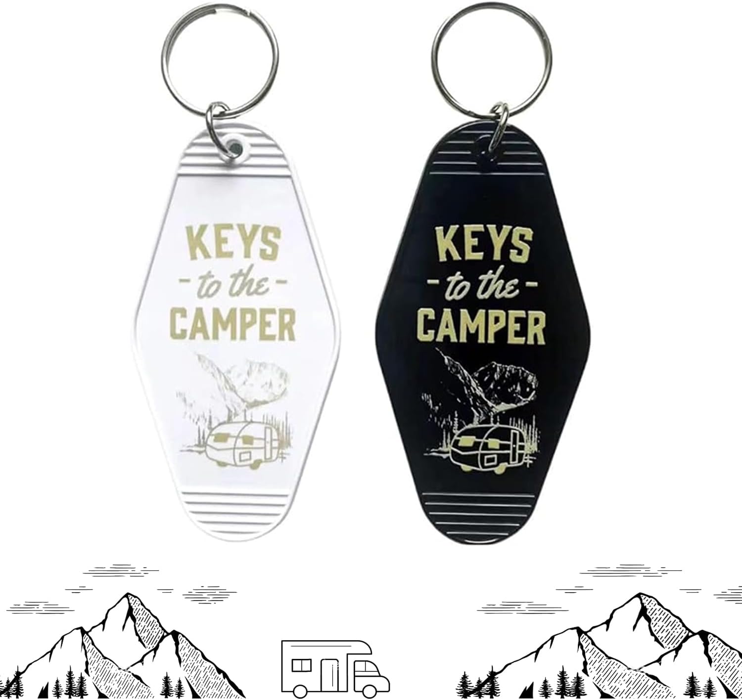 Camper Keychain, 2Pack Keys to The Camper Keychain, Camping Accessories Gift for Women Men