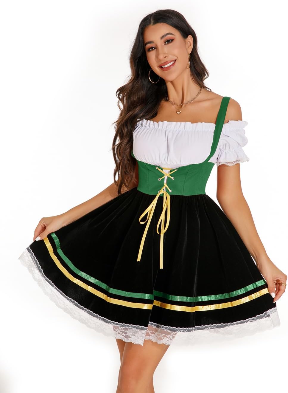 Women's Oktoberfest Costumes Halloween German Dirndl Dress Oktoberfest Outfit for October Festival Party Maid Dress