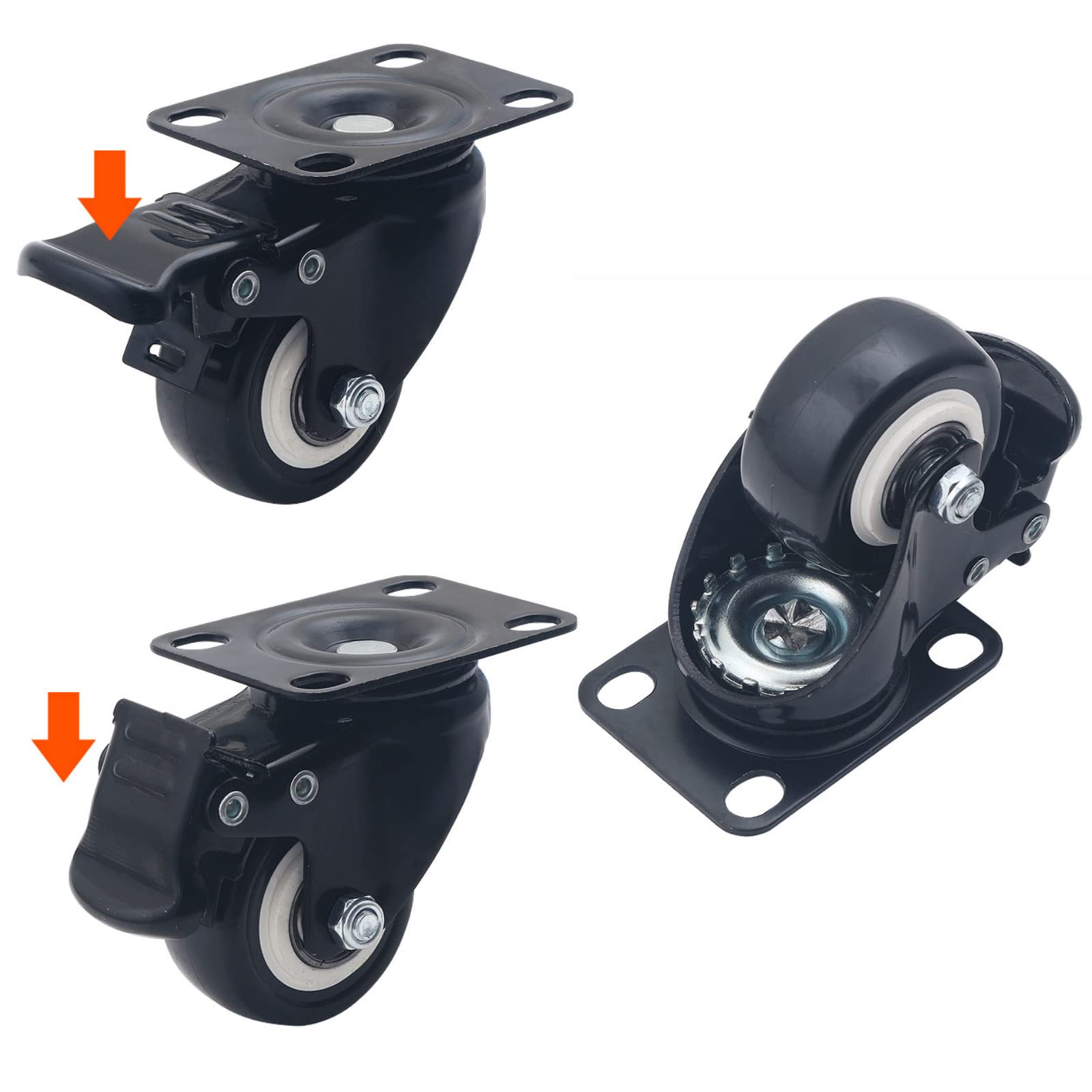 8 Ruote Per Mobili Piccole In Metallo E Gomma - 2.8cm, Per Elettrodomestici E Cassetti - Foto 9