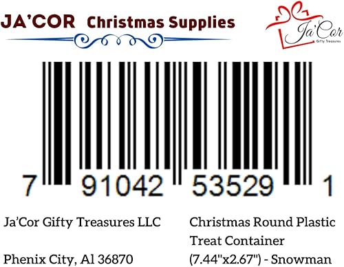Miniatura 7 de Ja'cor Juego de 2 recipientes de plástico para galletas de Navidad con tapas, cubos de almacenamiento redondos para golosinas de dulces, recuerdos,