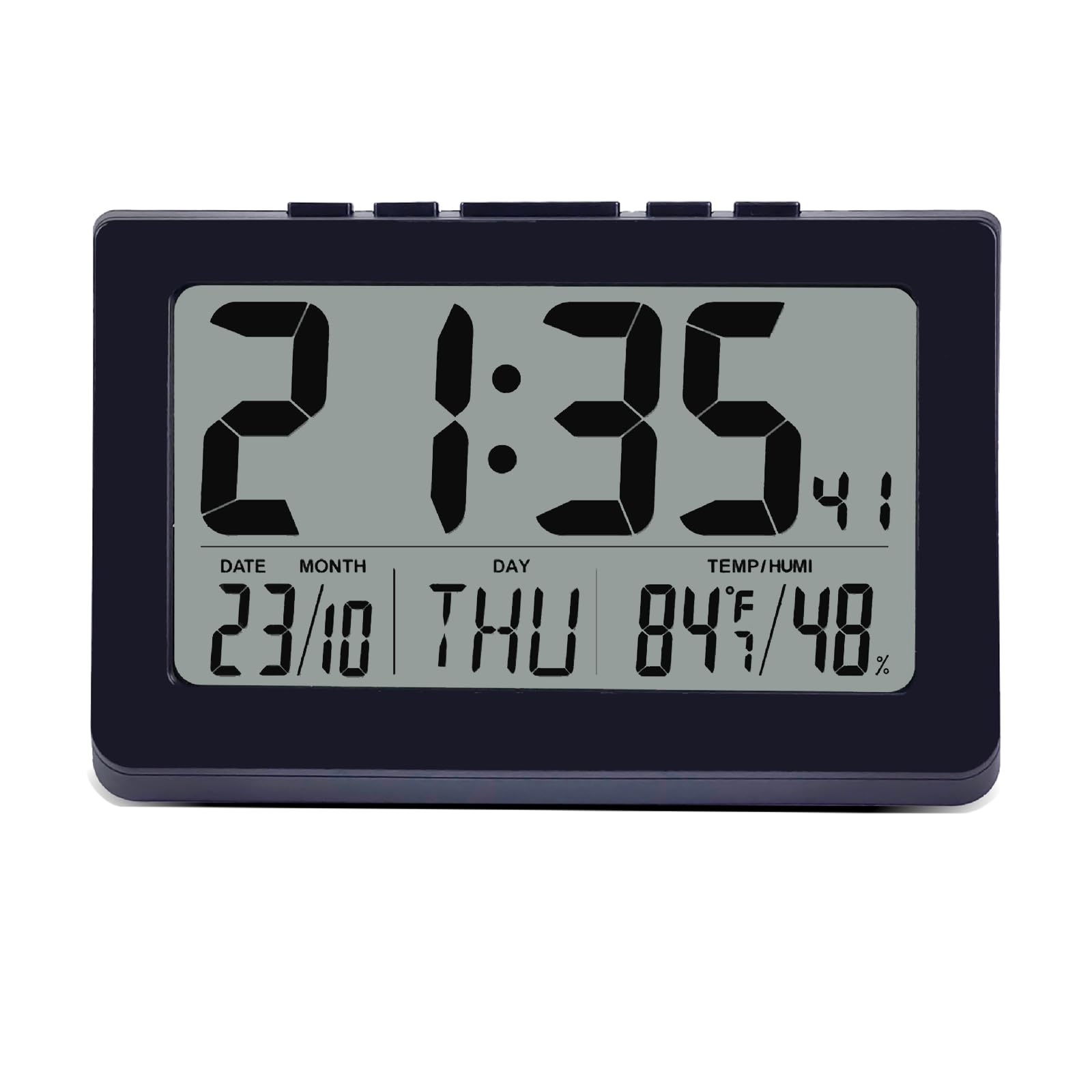 Grande horloge murale numérique thermomètre hygromètre pour intérieur et bureau