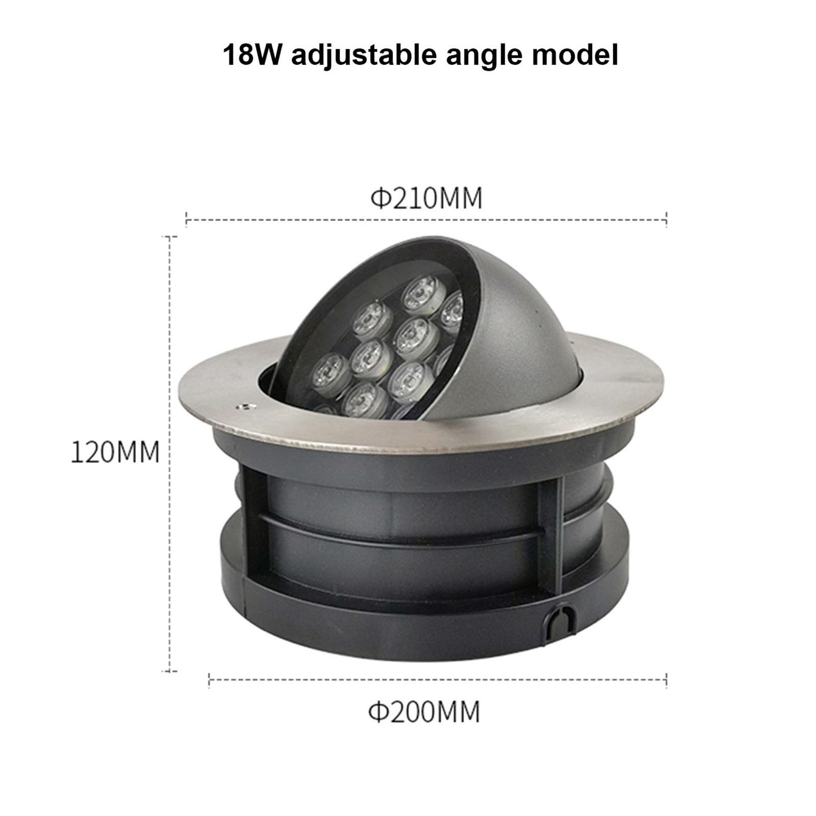 Reflektory Ogrodowe Led Do Ogrodu, Lampy Ogrodowe Do Wkopania W Ziemię, Lampy Podłogowe Z Regulacją Kąta Nachylenia, Wodoodporna Lampa Podłogowa Ip67, Okrągła Lampa Ogrodowa Led Ze Stali Nierdzewnej,