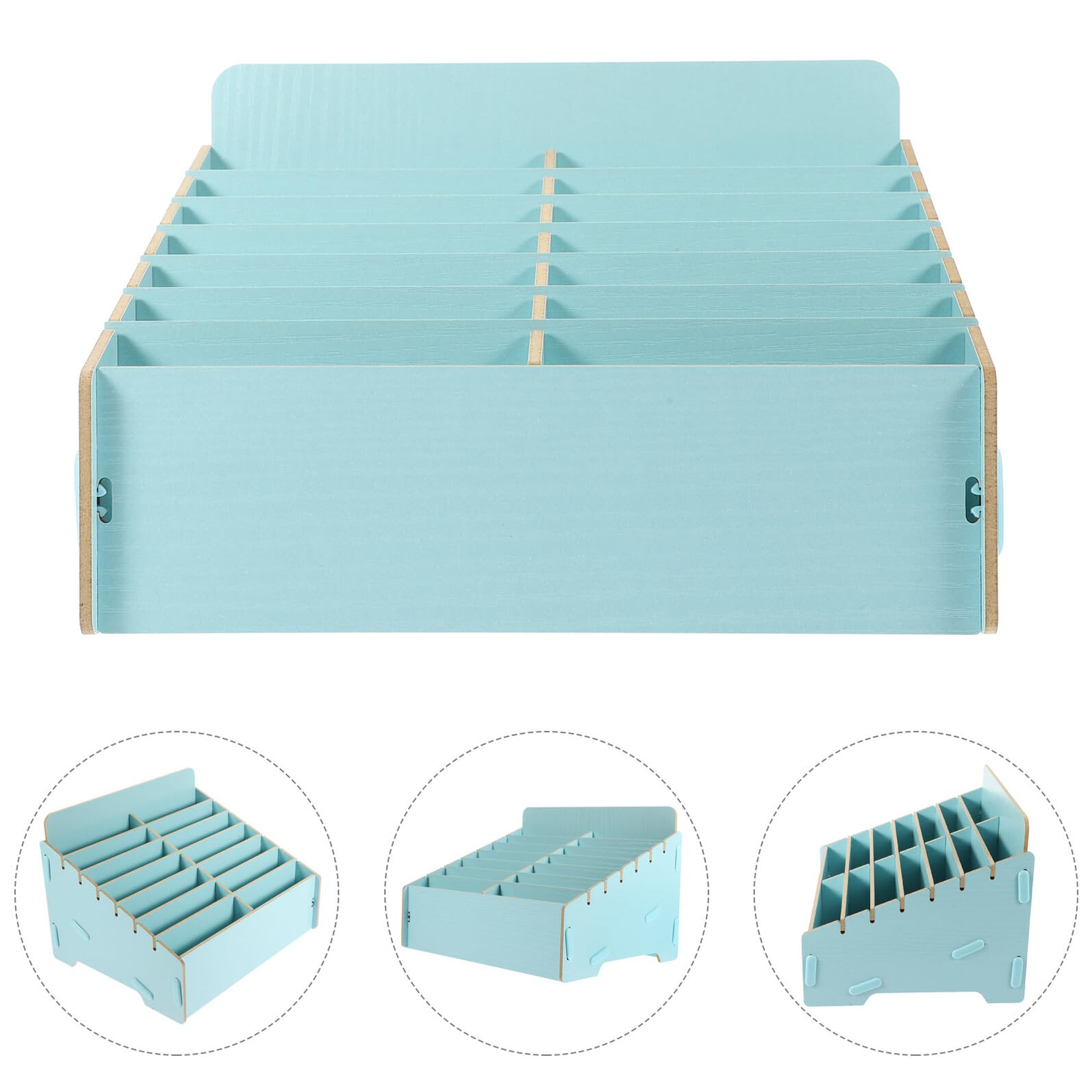 Cabilock Caja Organizadora de Madera Compartimentos Múltiples para Teléfono Móvil Soporte para Almacenamiento de Pequeños Objetos y Uso en Sala de Estar o Dormitorio