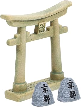IMIKEYA 1set Miniature Gate Decor Japanese Style Resin Gate for Aquarium and Home Decoration Versatile Indoor Outdoor Ornament Compact for Dollhouse and Mini Landscape Accessories