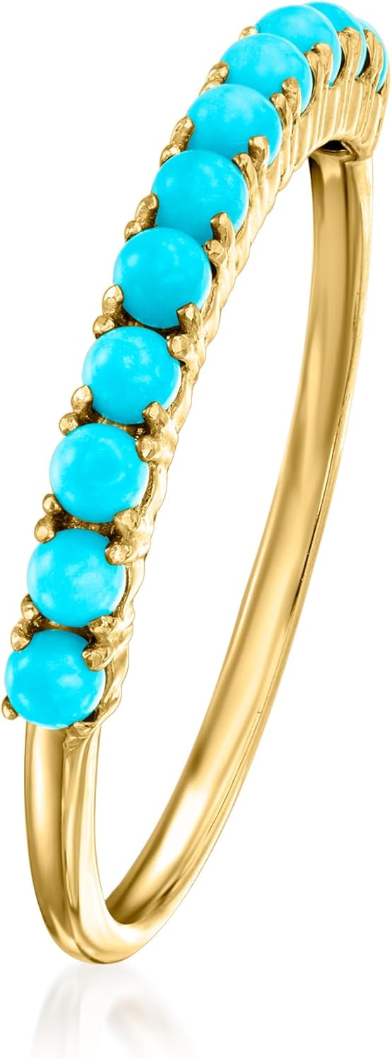 Pure Collection by Ross-Simons Turquoise Ring in 14kt Yellow Gold