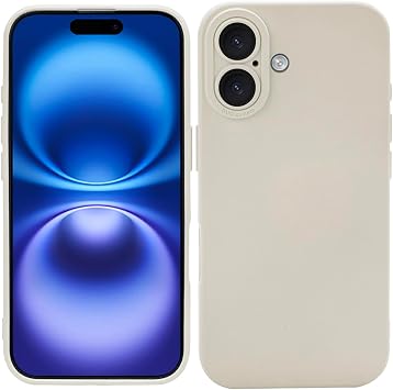 LOOKSEVEN For iPhone 16 Case, White Silicone TPU Rubber Back Cover Case Compatible for iPhone 16 6.1 inch
