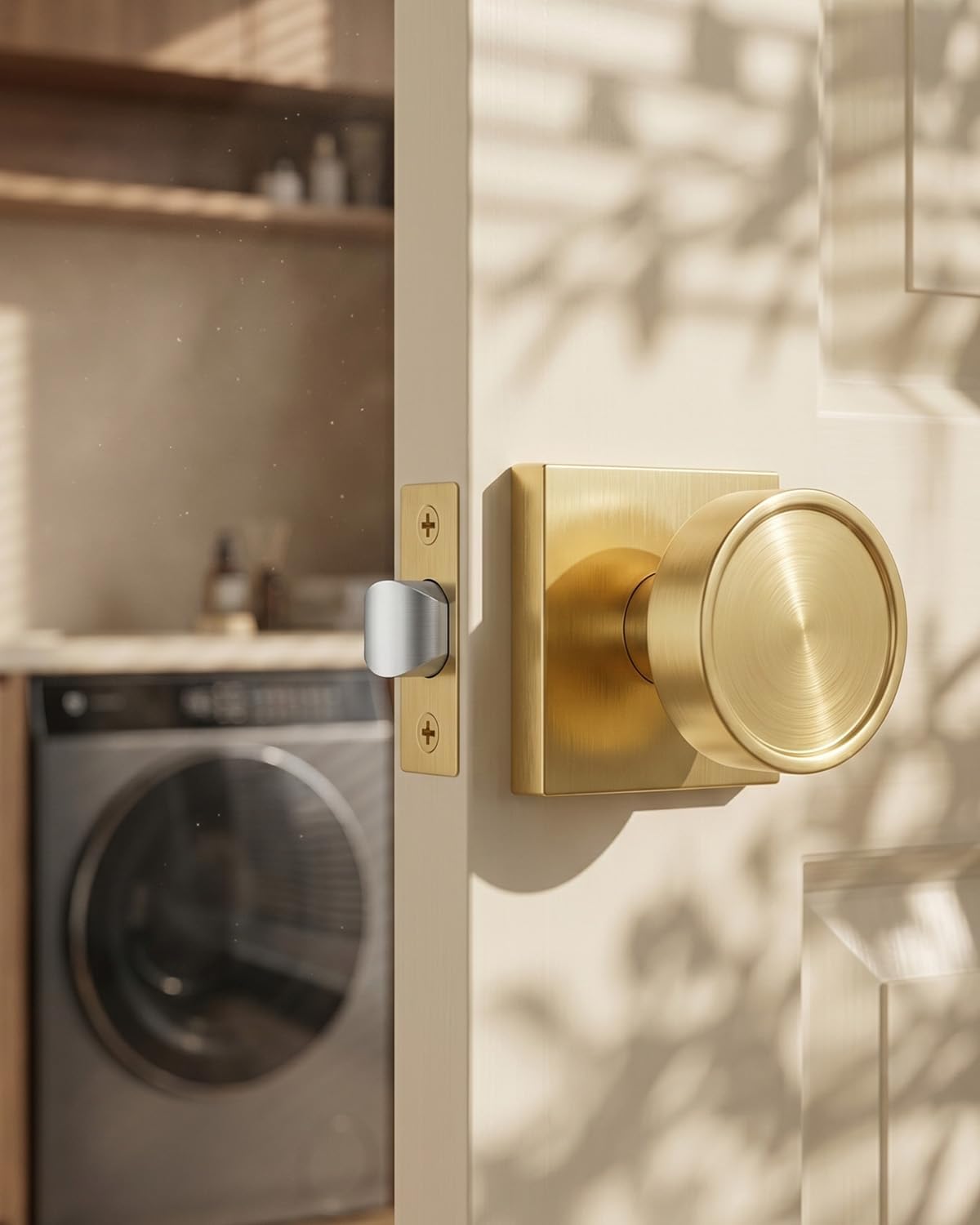 Haidms Gold Passage Door Knob Interior, Heavy Duty Zinc-Alloy (1 Pack)
