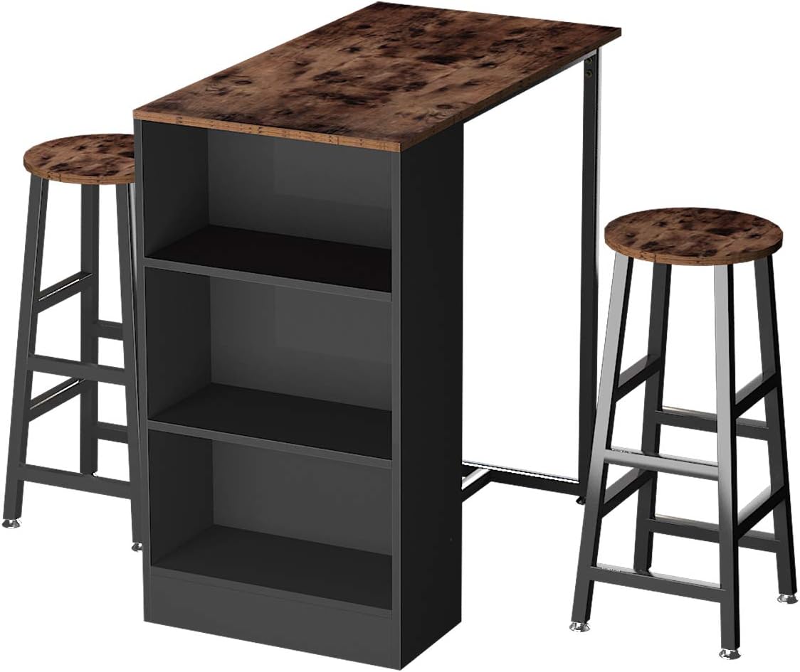 Buy Dlandhome Bar Table Set With 3 Storage Racks