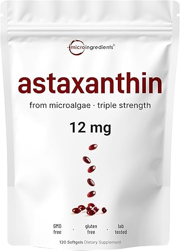 Miniatura 2 de Micro Ingredients Astaxantina 12 mg cápsulas blandas y aceite de orégano con gotas de aceite de semilla negra  Paquete de 2 unidades  Fuente de