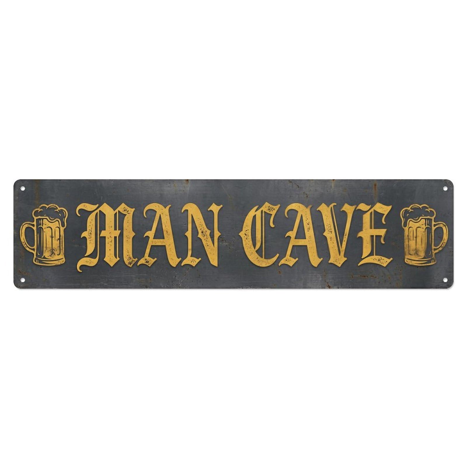 Gtthok Vintage Style Vintage Man Cave Absolute Finds Retro Slogans Metal Tin Sign Plaque Wall Decor For Cafe, Club, Garden Metal Poster 4X16inch