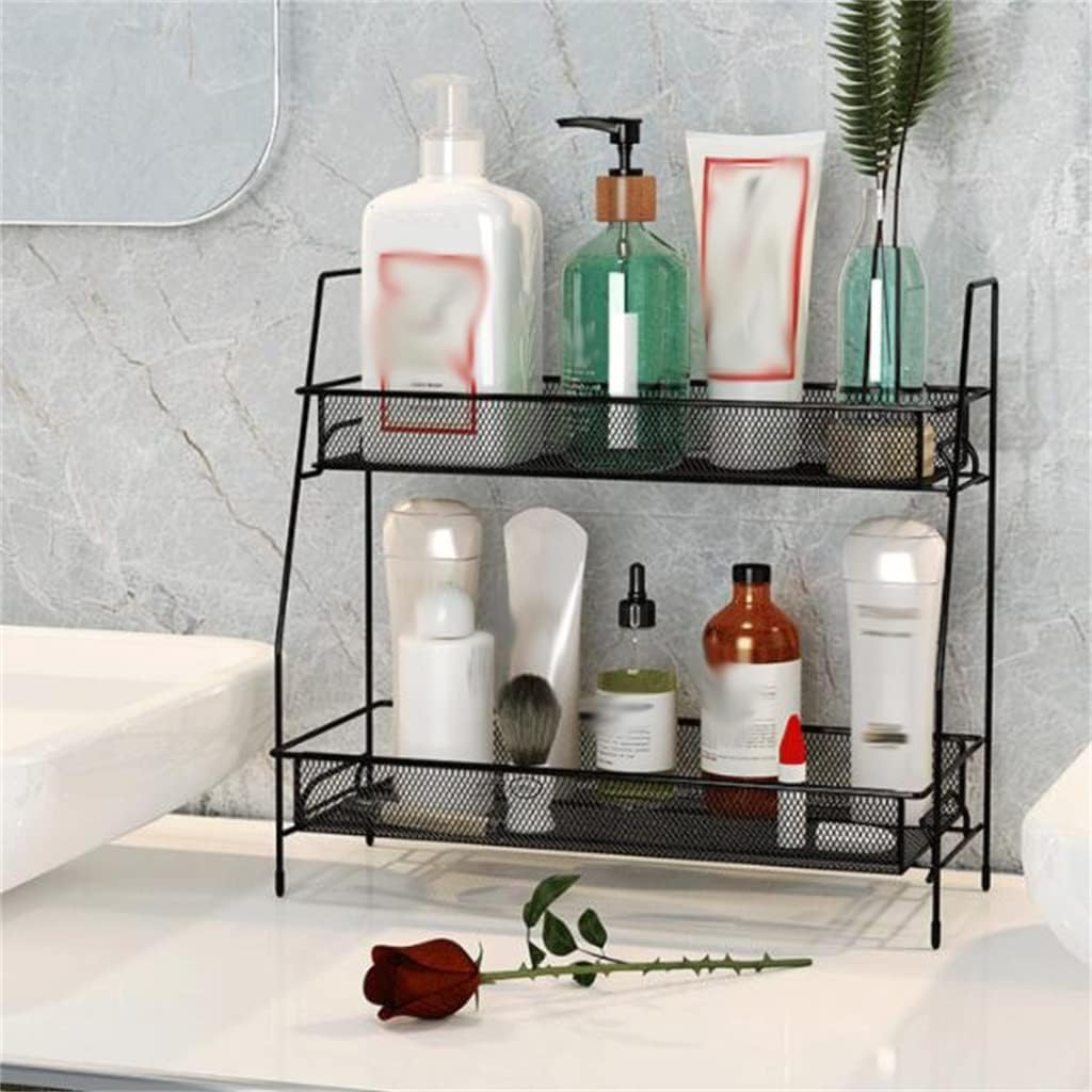 Cosmetic Shelf Bathroom Countertop Toilet Washstand Long Storage Double-Layer Rack