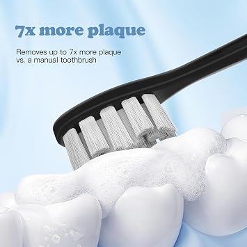 6 Pack Replacement Brush Heads Compatible with Oclean Electric Toothbrush Heads for Oclean Spark, Flow, X Pro, X Pro Elite, X Pro Digital, X Lite, X10, X Ultra, Air2, F1 (Black)