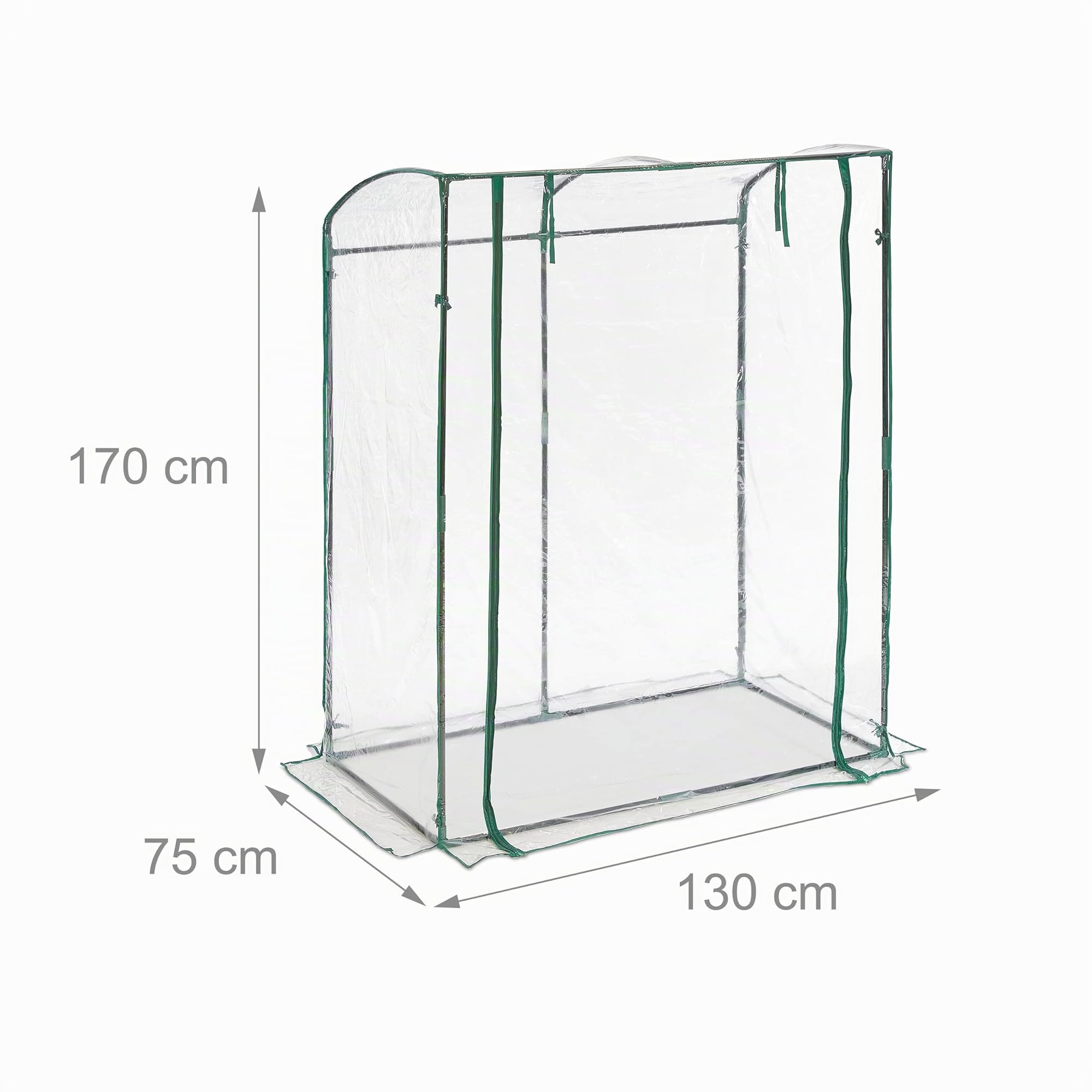 Relaxdays Serra da Orto per Pomodori, Telo in PVC, HLP: 170 x 130 x 75 cm, Copertura Piante Giardino, Trasparente Verde