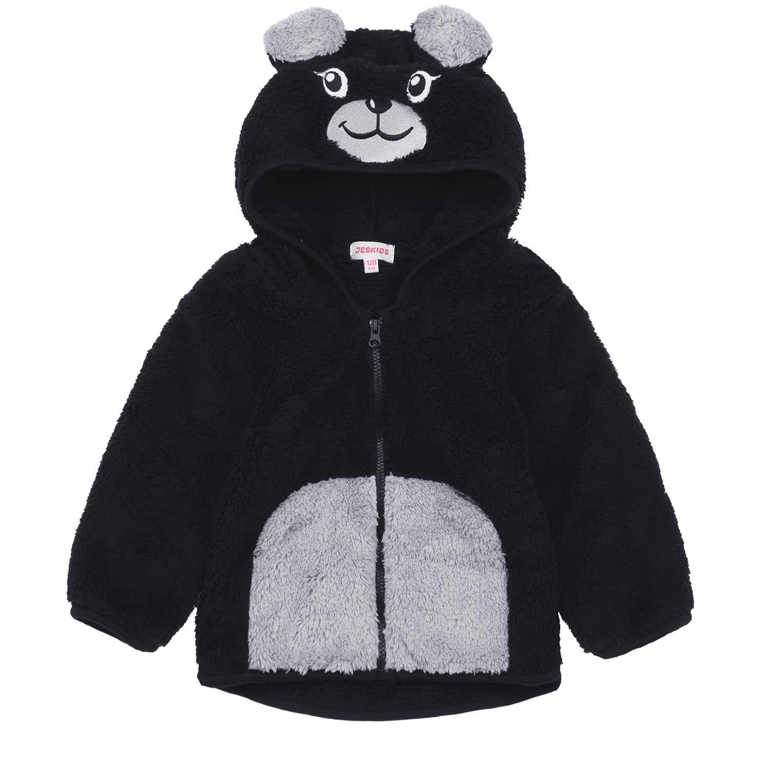 JESKIDS Toddler Girls Boys Fleece Hoody Jacket Zip Up Teddy Coat Warm Winter Outwear
