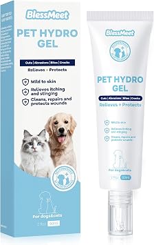 Pet Dog Wound Care Hydro Gel&Dog Hot Spot Gel -Cat Healing Aid for Wounds,Helps with Cuts,Bites,Ulcers & Burns,Relieves Skin Allergies& Itchy Skin,Dog First Aid Kits. Safe if Licked.2 Ounces.