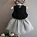 2017 Summer Kids Baby Girls Sleeveless Blouse T-Shirt +Stripe Short Skirt Set Children Skirt (6 Years, Z-Black)