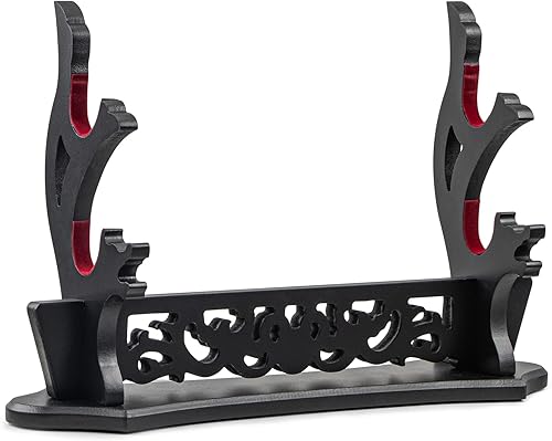 Soporte de espada de vid de 2 niveles acolchado con gancho Katana soporte de exhibición para Tanto Rapier Samurai Sword Cosplay Blade Tanjirou Demon