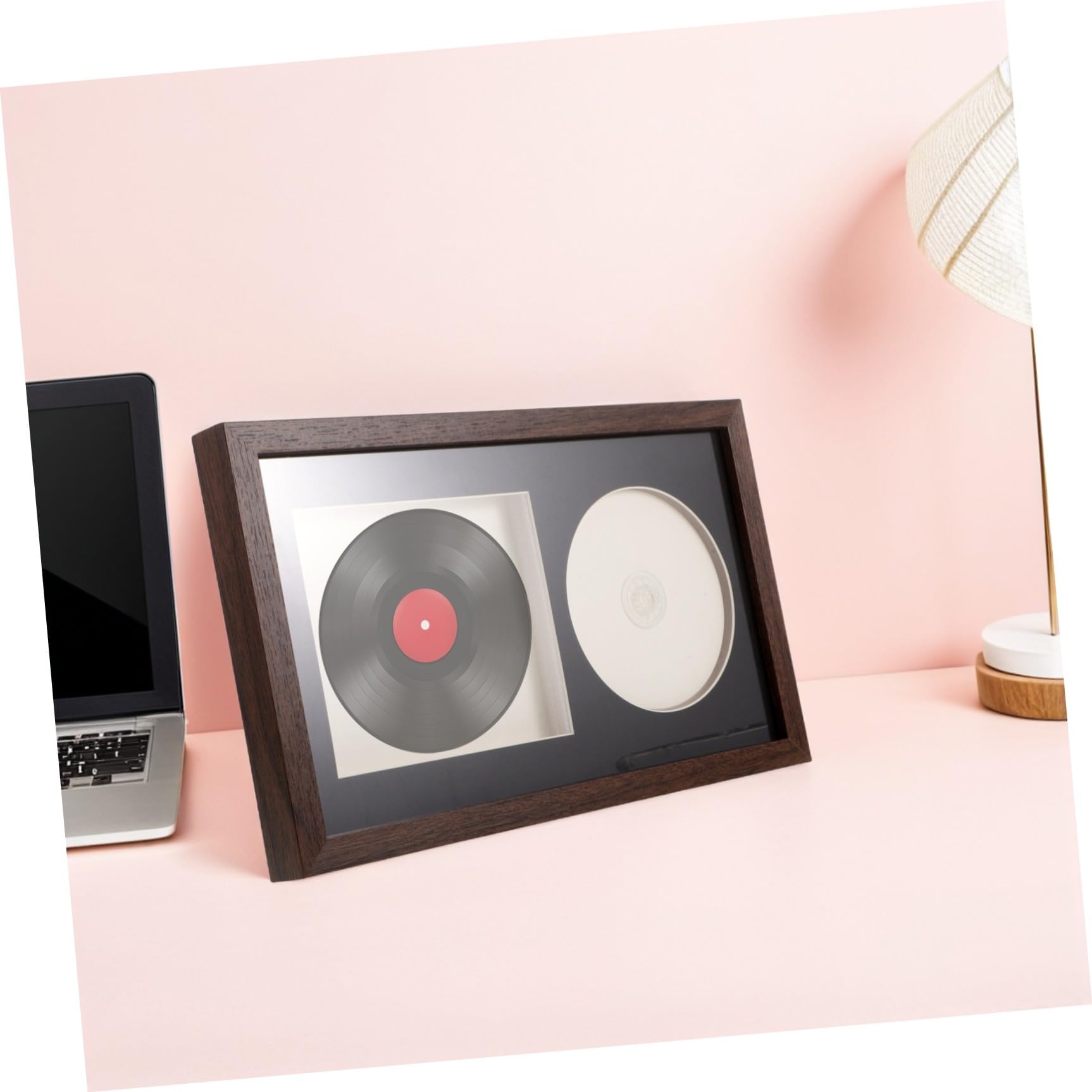 Drewniany stojak 3D z winylu i płyt CD, uchwyt ścienny i stołowy, 14,2 x 12,4 cm, kolekcjoner muzyki Sto, Ele Showcase na albumy i płyty