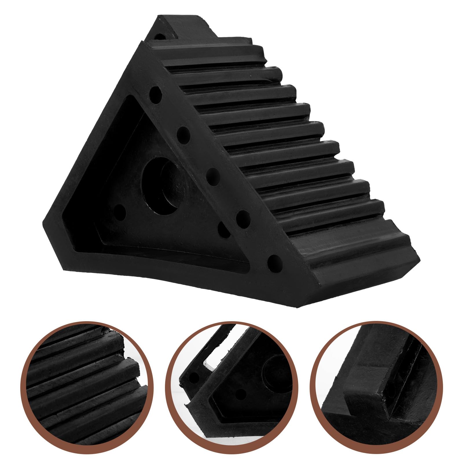 IMIKEYA Calzo Antideslizante para Ruedas de Goma, Tope de Neumáticos | Color Negro, para Vehículos Recreativos y Automóviles, Mejora el Agarre en Aparcamiento