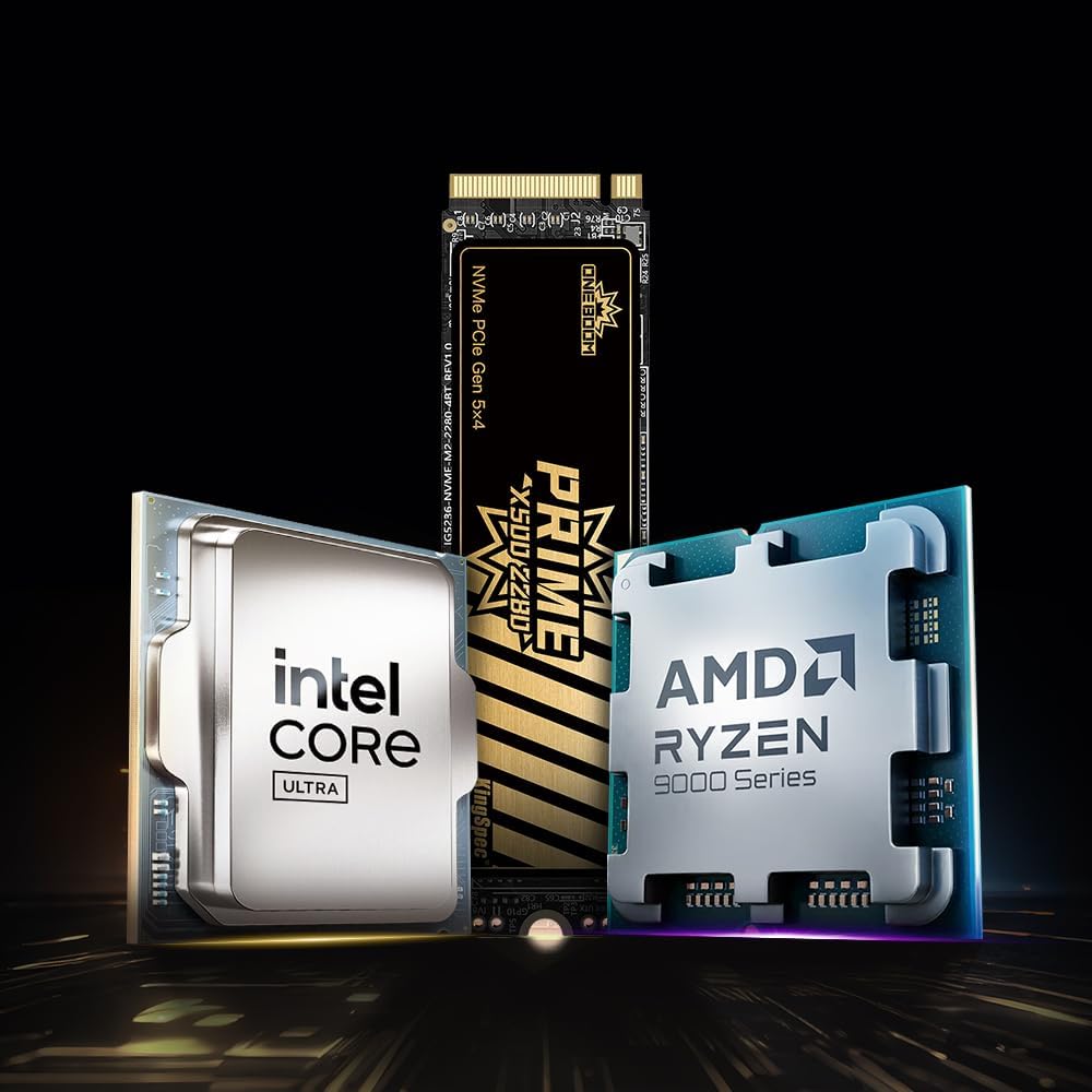 KingSpec OneBoom 4TB PCIe 5.0 NVMe M.2 SSD 2280-14000MB/s Read 13000MB/s Write TLC 3D NAND w/DRAM - PS5 Ready, Optimized for Gamers, Video Editors, 3D Designers