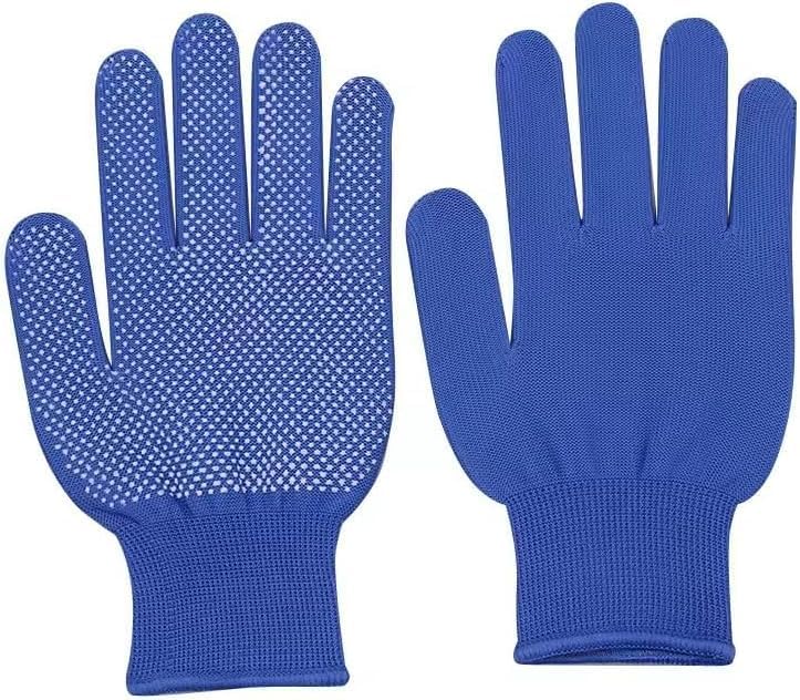Image of Heega PVC Dotted Cricket Tennis and Batting Gloves for Men with Flexible and Secure Elastic Wrist | Extra Grip, Breathable Cotton Tennis Batting Gloves for Cricket (Blue, 1 Pair)