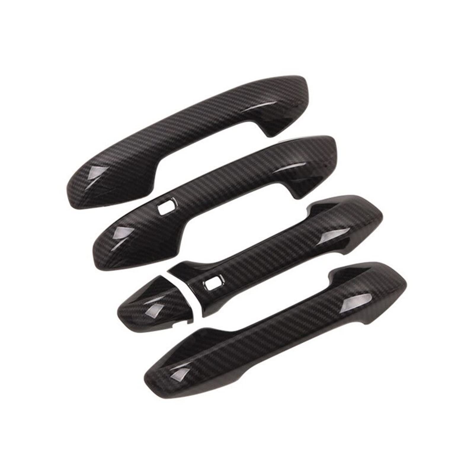 Qwqthgs One Color Car Exterior Door Handle Cap For Kia Seltos K3 2019-2022 Rhd Carbon Fiber Chrome Car Door Handle Cover Trim Sticker Styling Accessories Decal(Handle 2 Buttons)