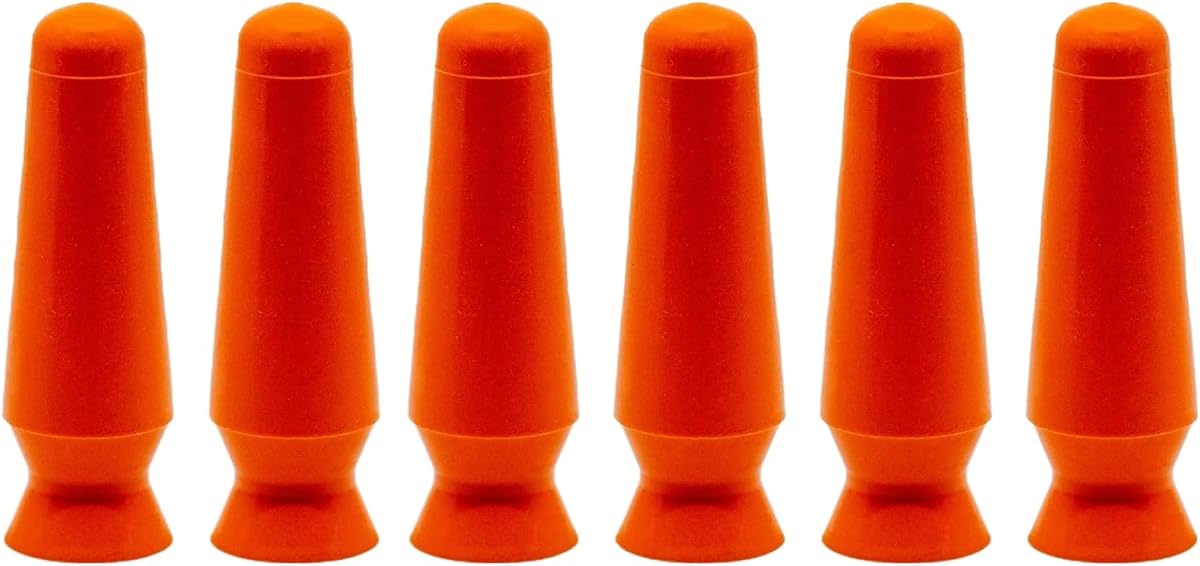 Herramienta aplicadora de lentes de contacto con copa escleral DMV fabricada en EE. UU., paquete de 6 - Naranja | También inserta lentes híbridas y blandas. Inserta y retira prótesis de ojos. Sólo para inserción, no para extracción de lentes.