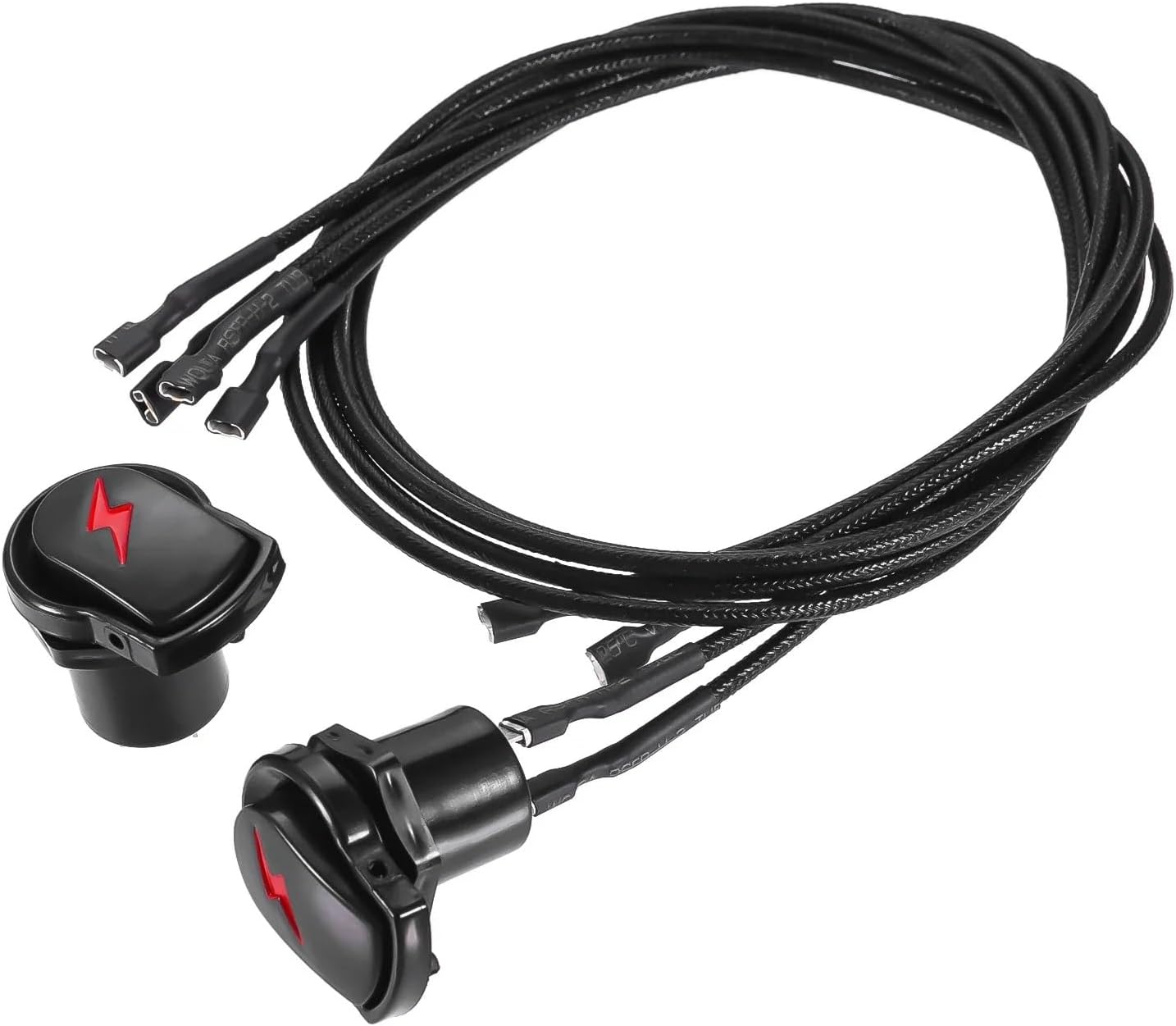 2pcs Electronic Ignition Button Switch Kit Fit for Grill Igniter Push Button Module Igniter Button w/Wires