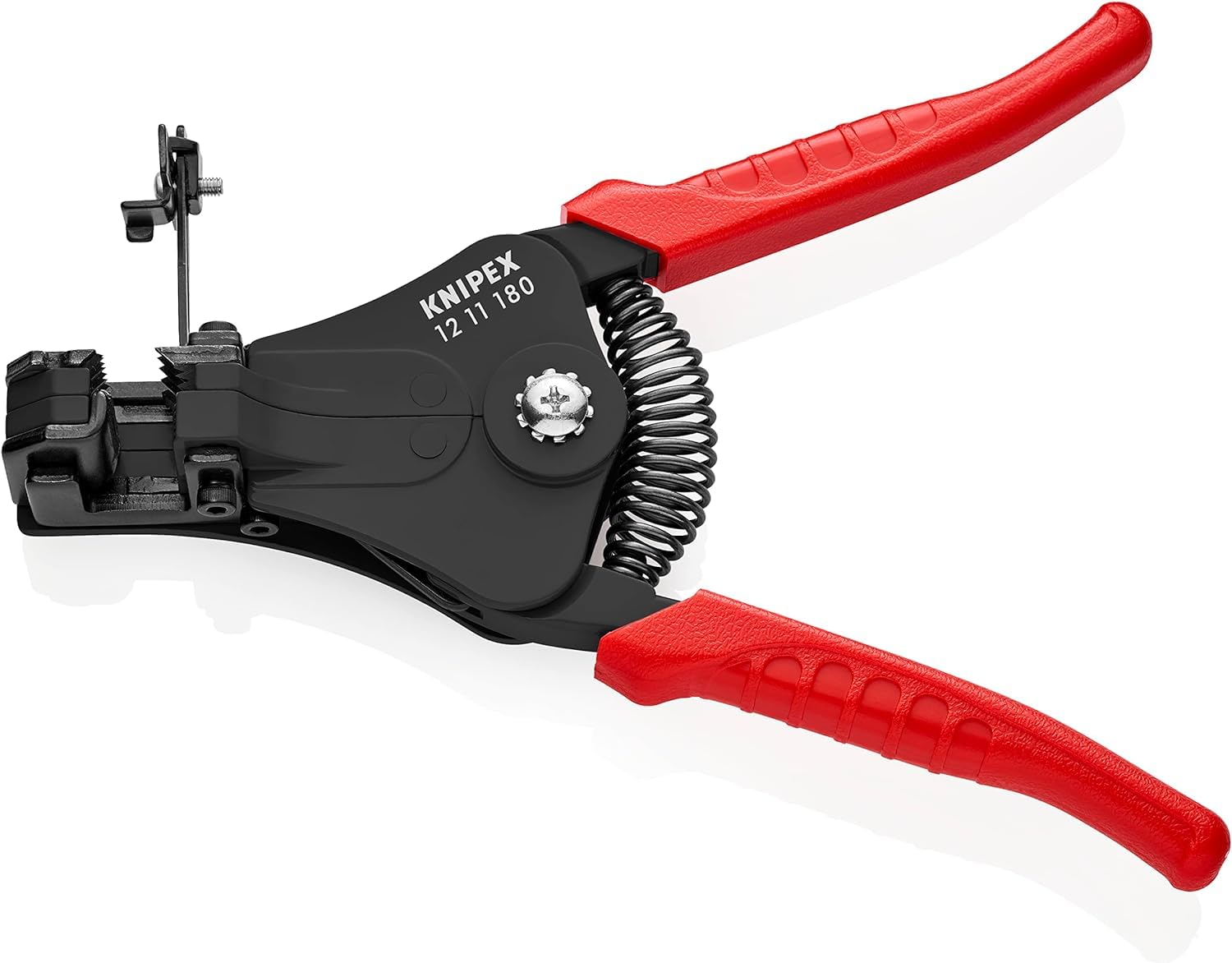 Knipex Pince à dénuder avec couteaux de forme noire laquée gainées en plastique 180 mm, 12 11 180