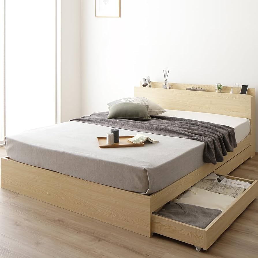 【茨城県取手市引取り可能な方】RASIK Serest ダブルベッドフレームのみ RASIK ベッド ダブル ベッドフレームのみ 引出し 宮付き 収納