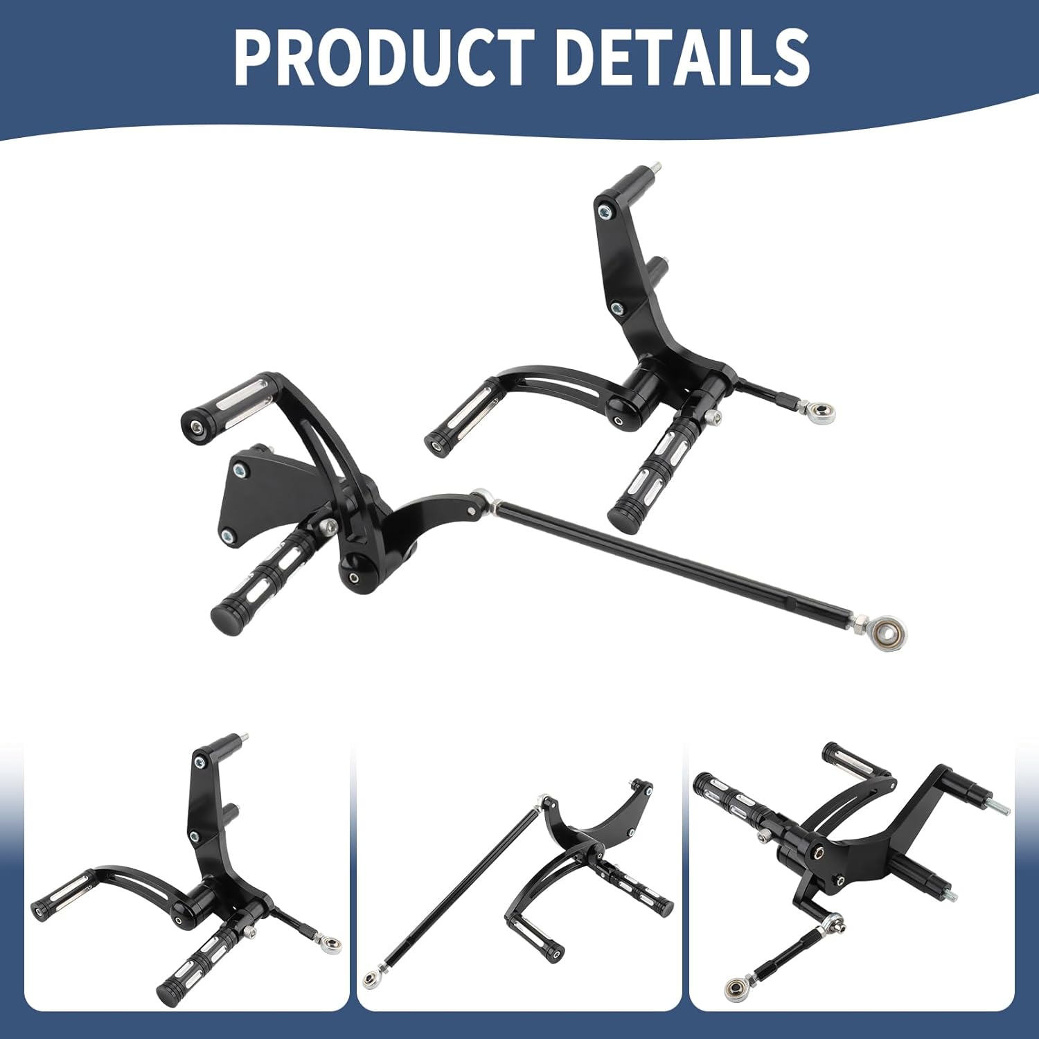 Forward Controls Foot Pegs Levers Linkages Kit For Harley 2018-2024 Softail Fat Boy FLSB Street Bob FXBB Breakout FXLRS Fat Bob Low Rider FXLR Softail Slim FLHSC 114 (Black)