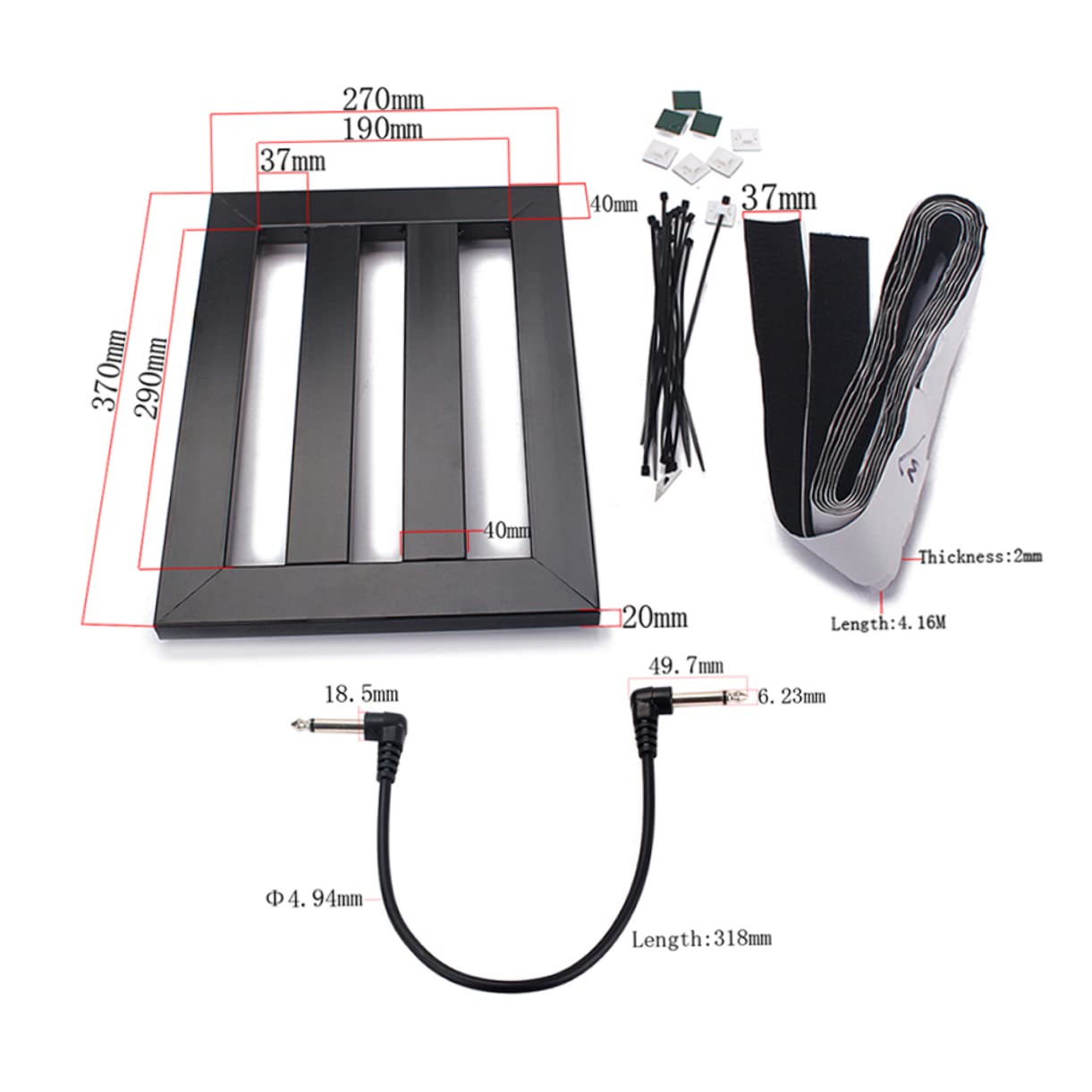 ifundom Effector Rack for Guitar Effects Power Bracket Kit Compact Design Black Compatible Classic Iso6