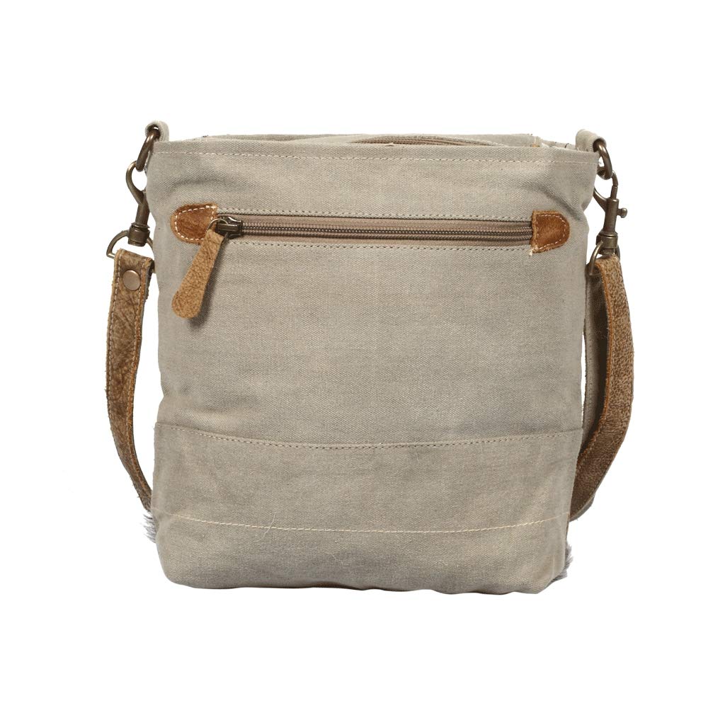Myra Bag Babble Upcycled Canvas & Leather Shoulder Bag S-1313, Brown, One Size