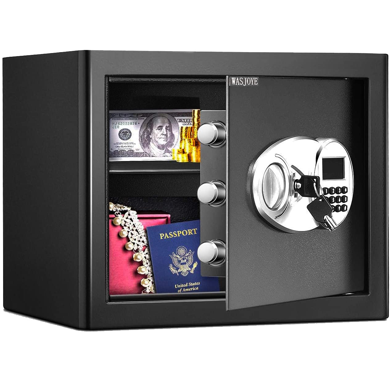 WASJOYE Security Cabinet-Safe Lock Box Hotel Laptop Fireproof Waterproof Safe with Electronic Digita