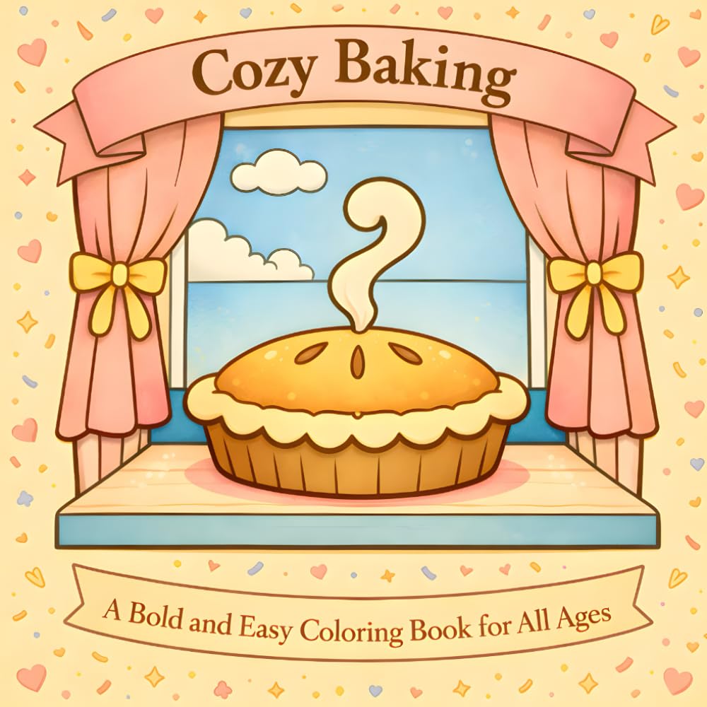 Cozy Baking: A Bold and Easy Coloring Book for All Ages (Cozycore Coloring Book Series)