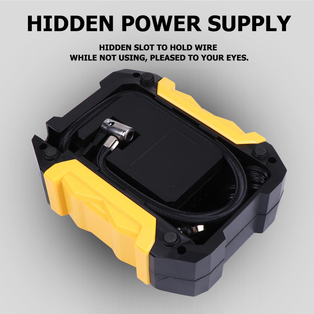 Gonfleur de Pneus Portable 2000mah pour Voiture et Moto, Jaune