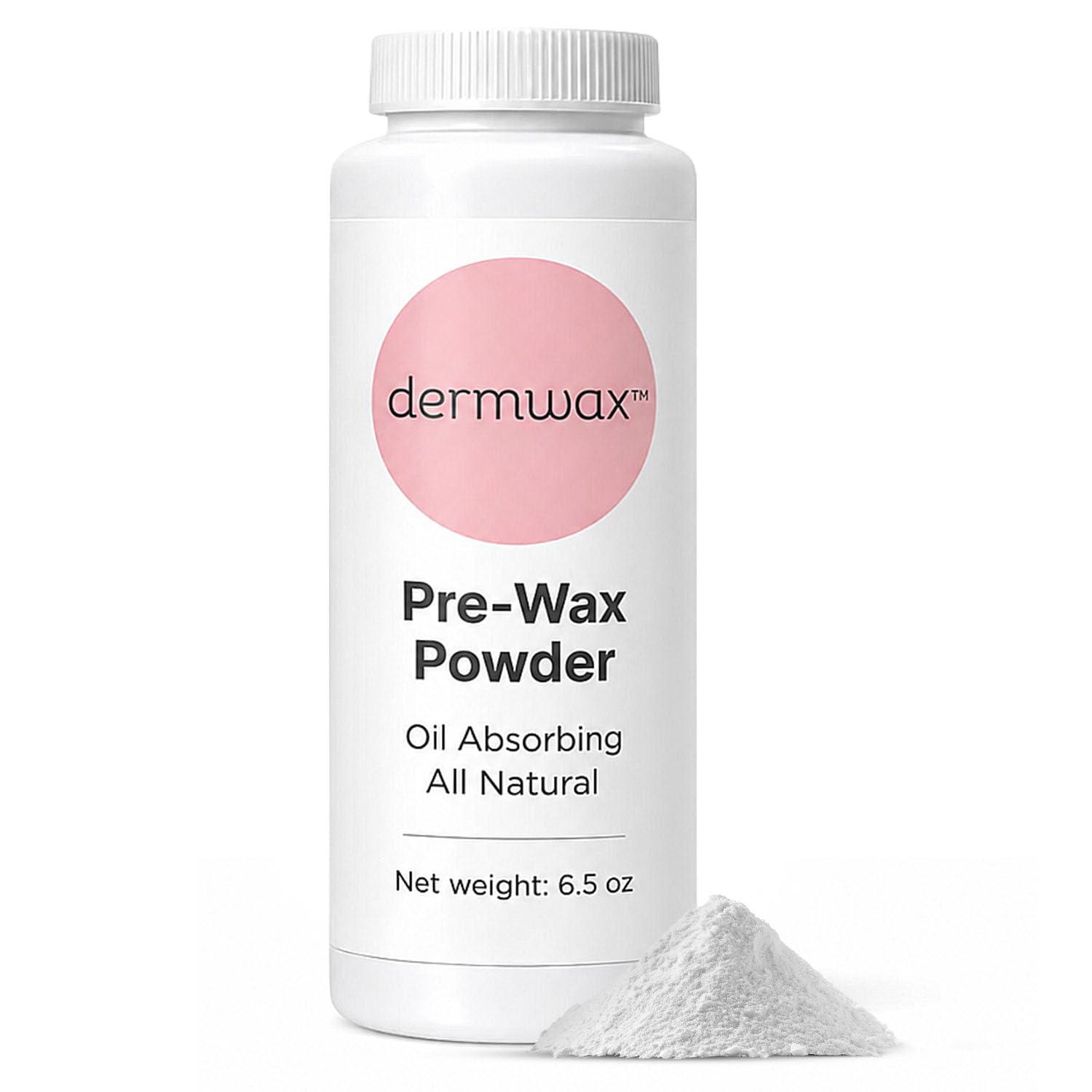 Dermwax Pre Wax Powder, Talc-Free Skin Prep for Hair Removal Waxing, 6.5 oz