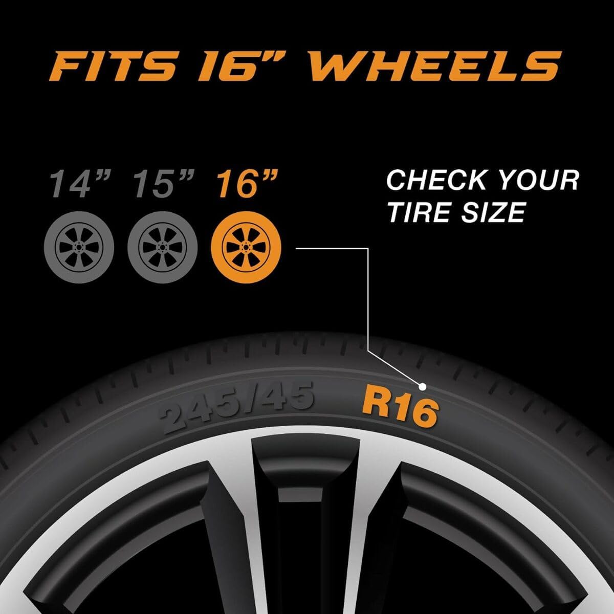 16" Universal Silver Car Wheel Cover/Hubcap Set | Replacement Snap On | Set of 4 | Universal Fit for 16 Inch Base Stock Rims