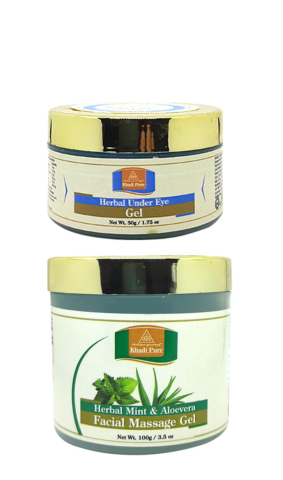 Khadi Pure Herbal Mint & Aloevera & Under Eye gel Pack of 2 (150g)-image-46