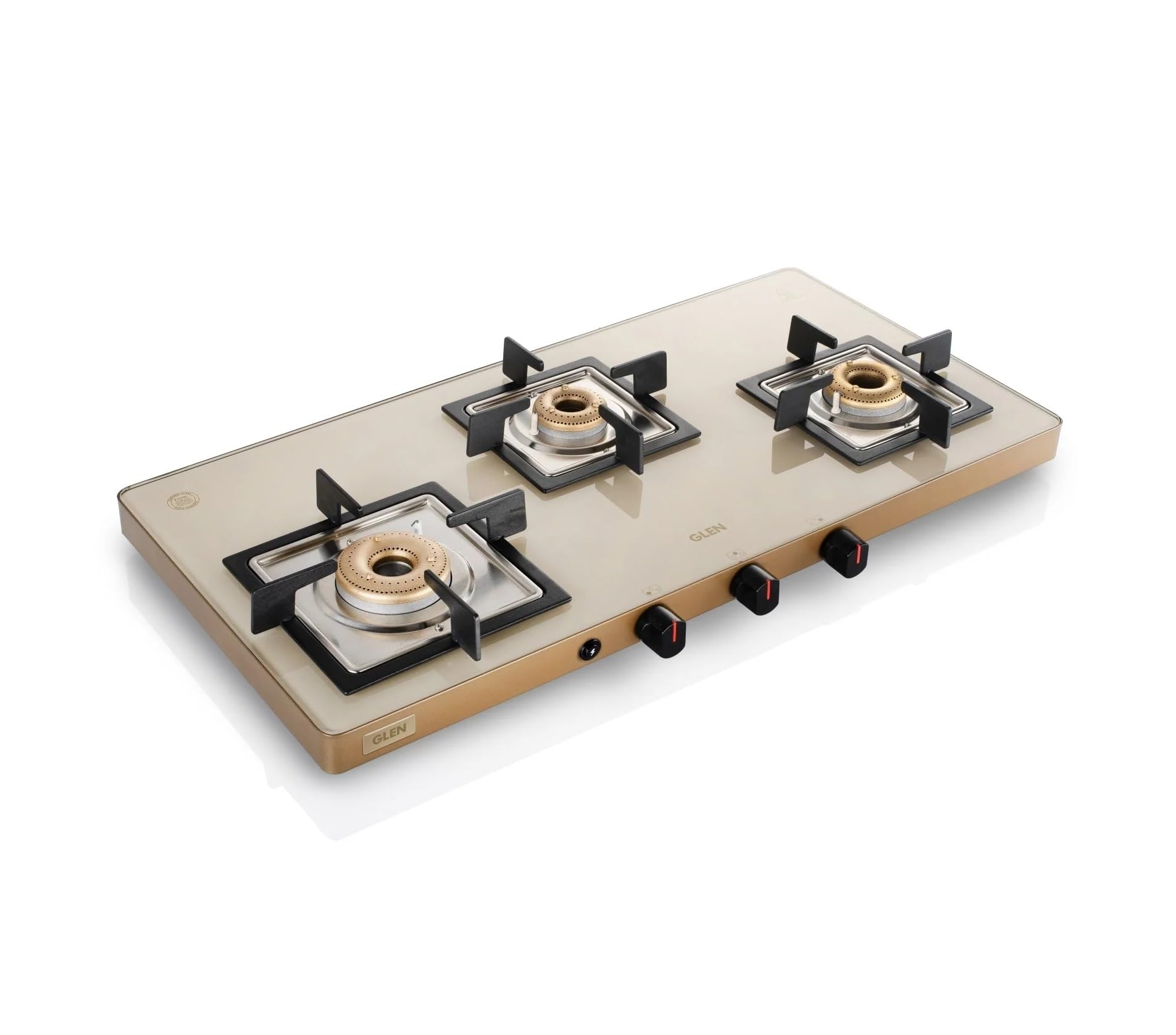 Glen 3 Burner Toughened Glass Top | Ultra Slim LPG Gas Stoves | High Flame Forged Burner | Auto Ignition | ISI Certified | Revolving Inlet Nozzle |1035 US AC AI(Auto ignition)-image-2