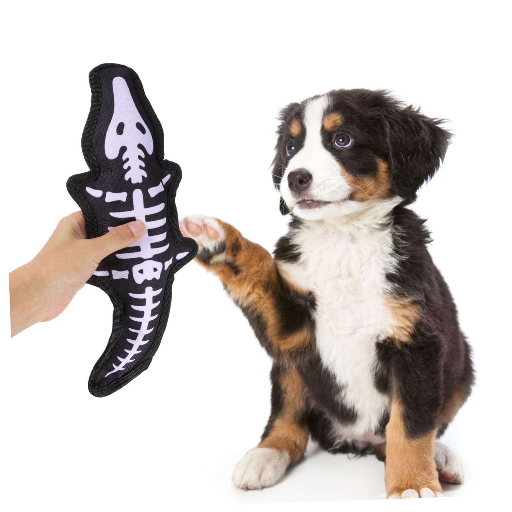 BESPORTBLE Jouet Couineur pour Chiens en Tissu Oxford Noir, Jouet Molaire Interactif pour Animaux de Compagnie, Soulagement de L'anxiété et Stimulation Vocale, pour Mâcher et Jouer