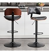 BFZ Bar Stools Set of 2, Adjustable Height 24"-32", Swivel Counter Height Barstools with Bentwood...