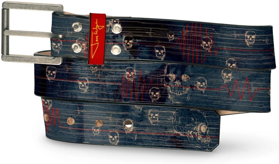 Skull Heartbeats Leather Belt